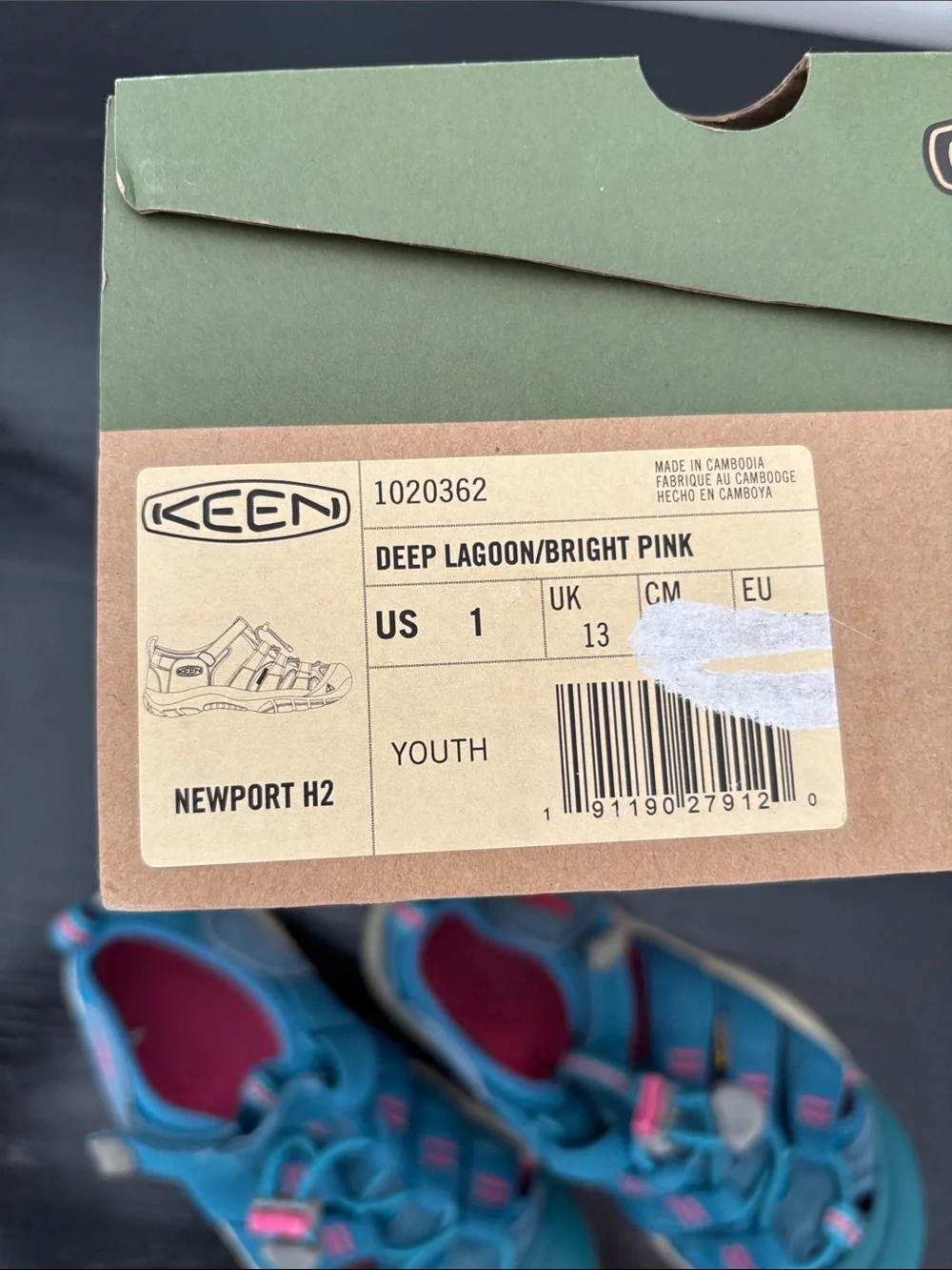 Keen Kids Teal and Pink Outdoor Closed-Toe Sandals